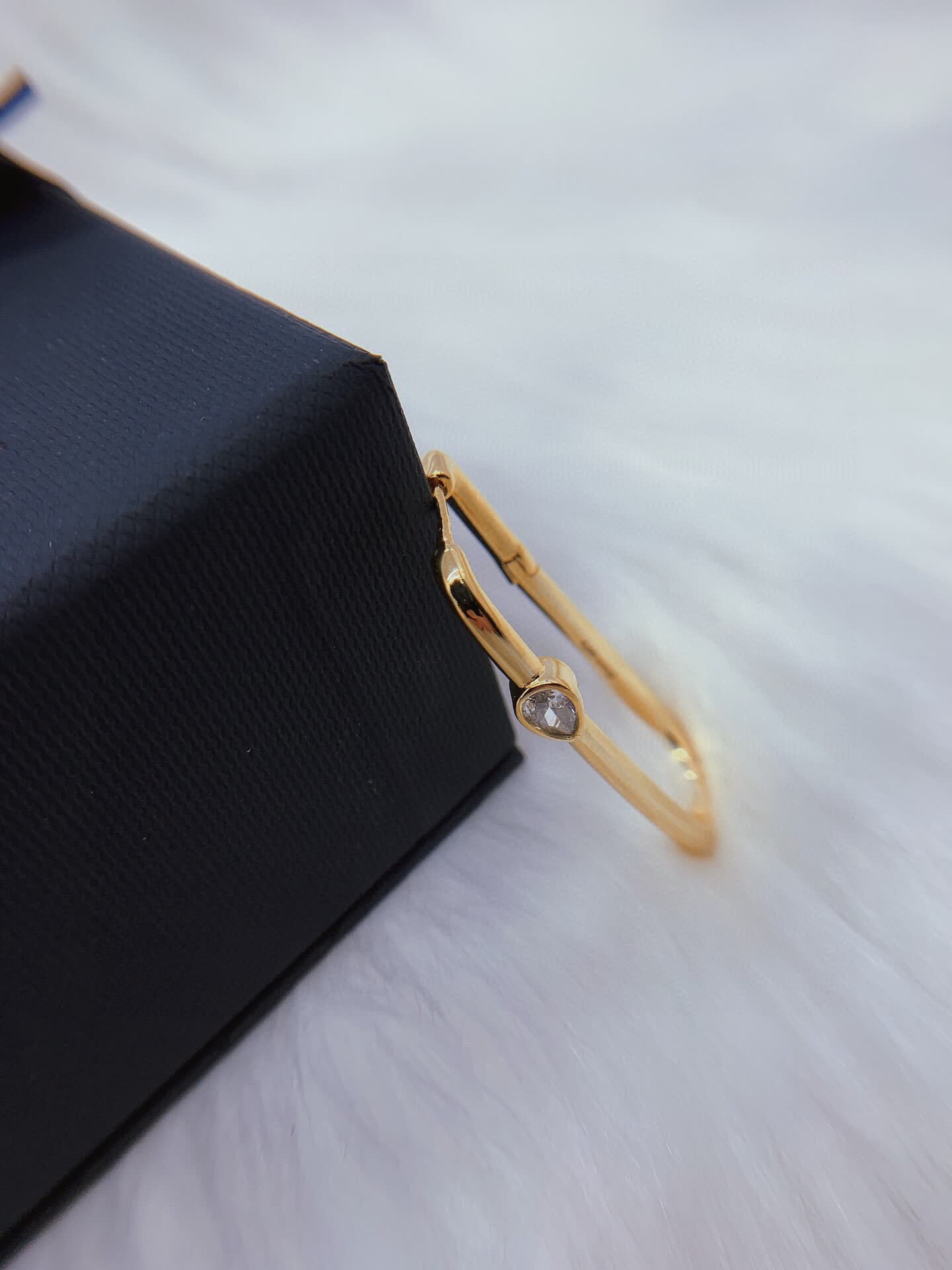 APM Monaco Gold Hoop Earrings with Diamond